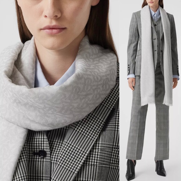 Burberry - Monogram Wool Silk Jacquard Scarf - Picture 3 of 14
